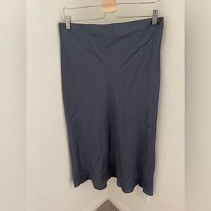 HAVEN WELL WITHIN gray midi slip skirt gray viscose satin silky size L